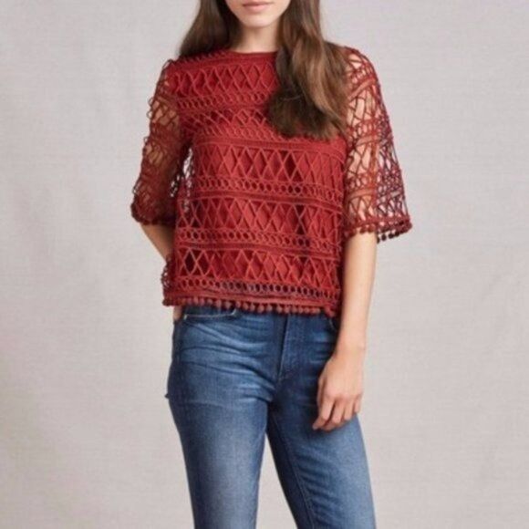 TULAROSA Cannes Elbow Sleeve Lace Blouse - Picture 1 of 7